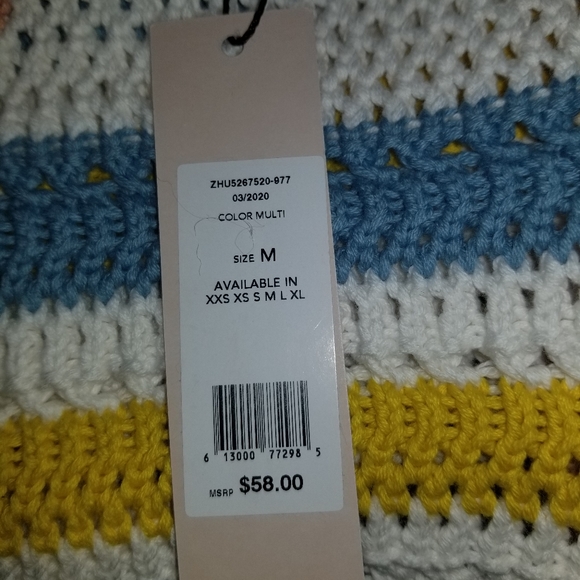 BCBGeneration Crochet Tank Medium NWT Striped - Picture 8 of 10